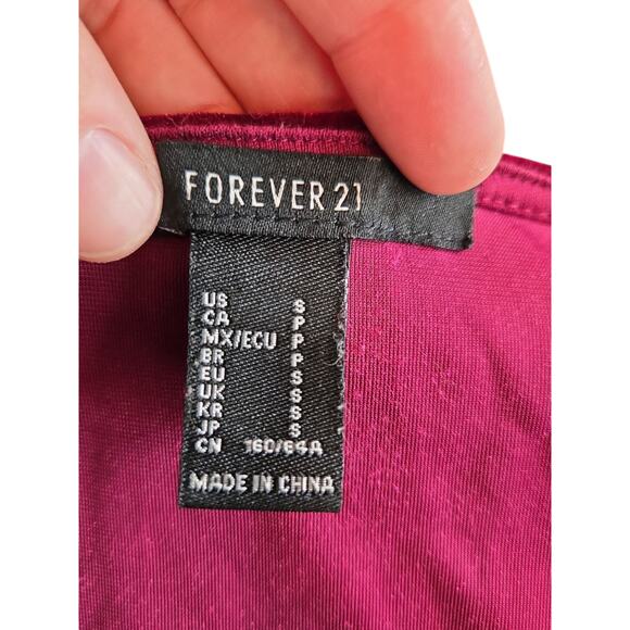 Forever 21 | Red Velvet Top with Sweatheart Neckline | Size Small - Picture 2 of 4